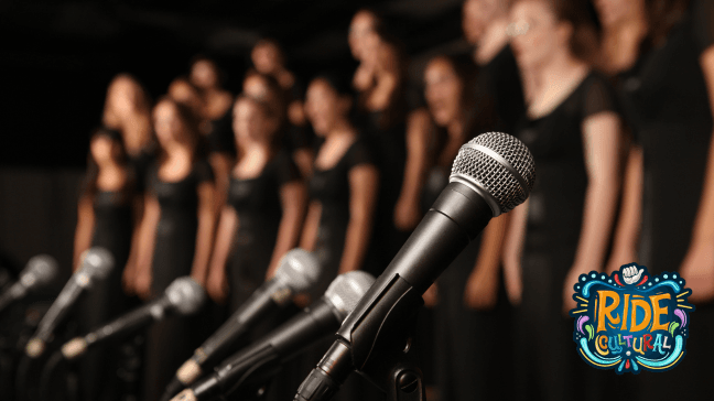 Microfonos y personas cantando