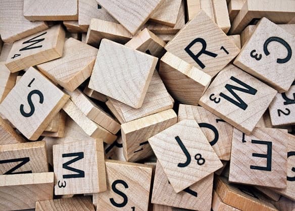 Letras del juego Scrabble